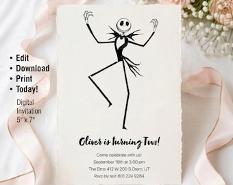 Jack Skellington Birthday Party Invitation