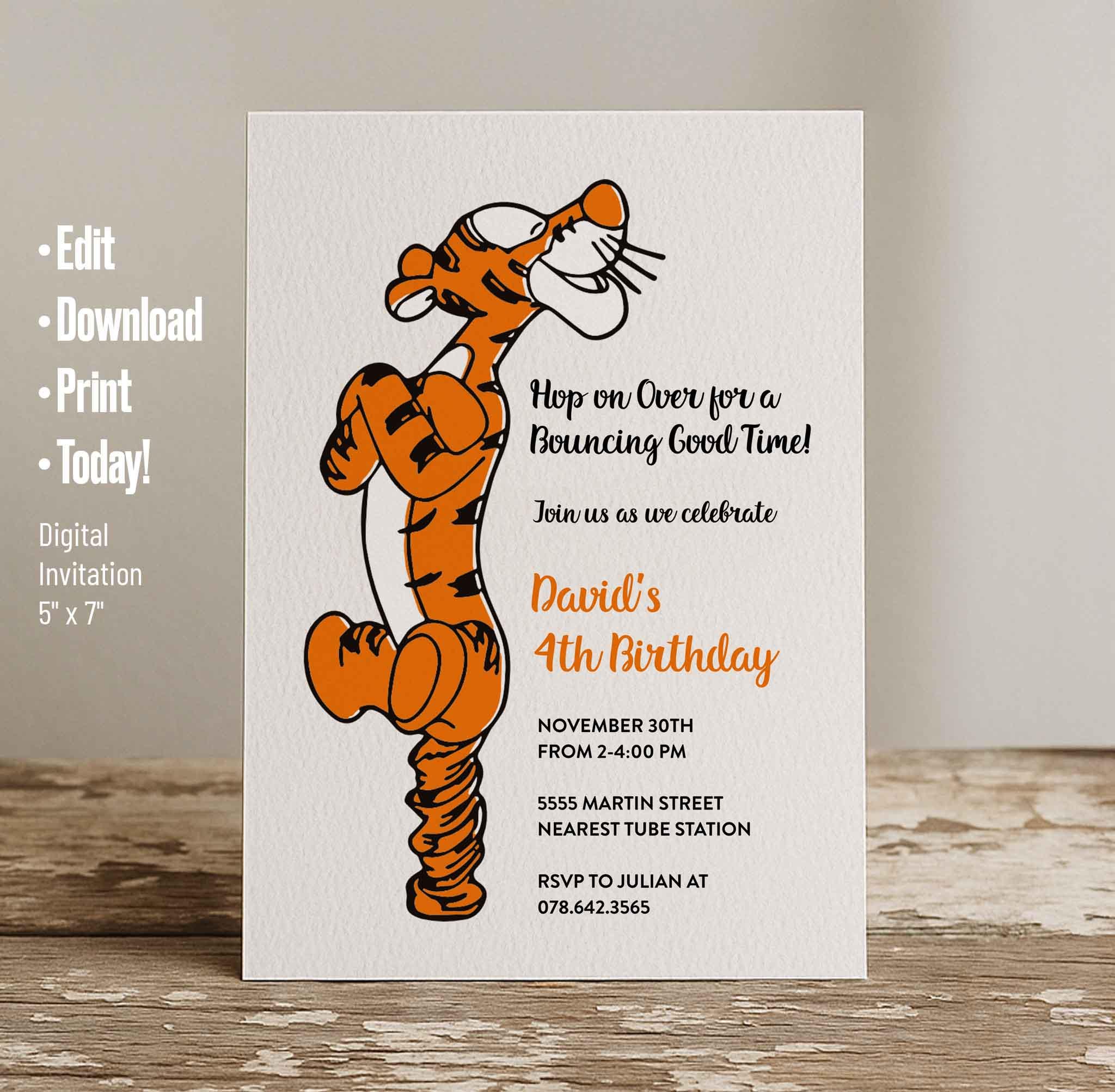 Tigger Birthday Party Invitation