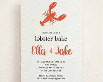 Lobster Bake Rehearsal Dinner Invitation – Editable Digital Download, Coastal Seafood Party Invite