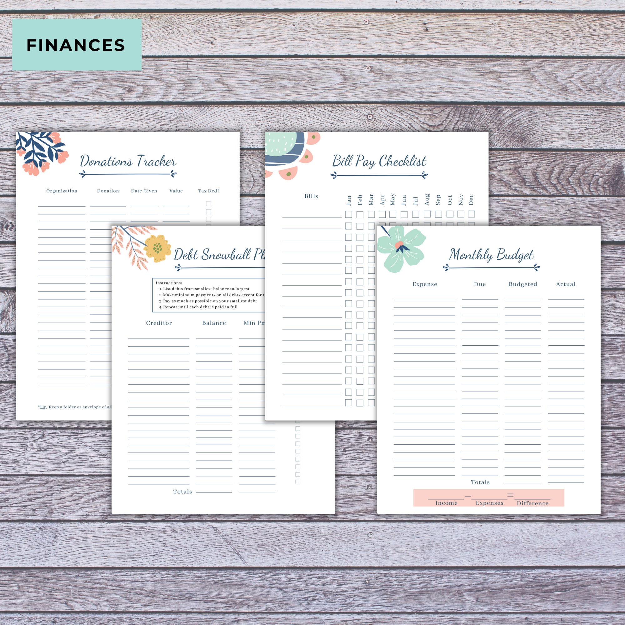 Instant download household planner Etsy