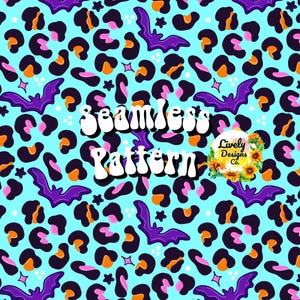 Seamless Pattern Leopard Bats