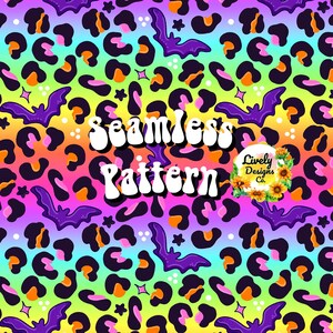 Seamless Pattern Leopard Bat