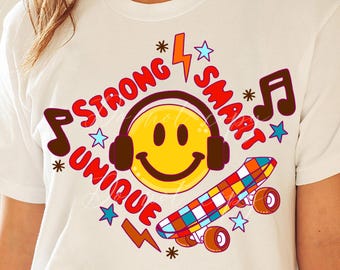 Afirmación de patineta sonriente PNG, diseño de sublimación, diseño de serigrafía