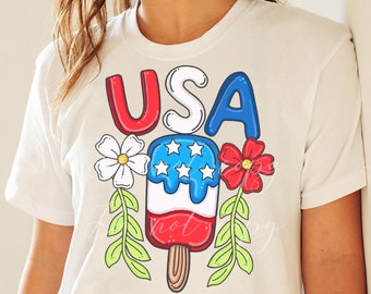 USA 4th July Popsicle PNG, Sublimation Design, Screenprint Design