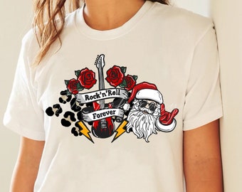 Rock on Santa, Submlimation Design, Screenprint Design