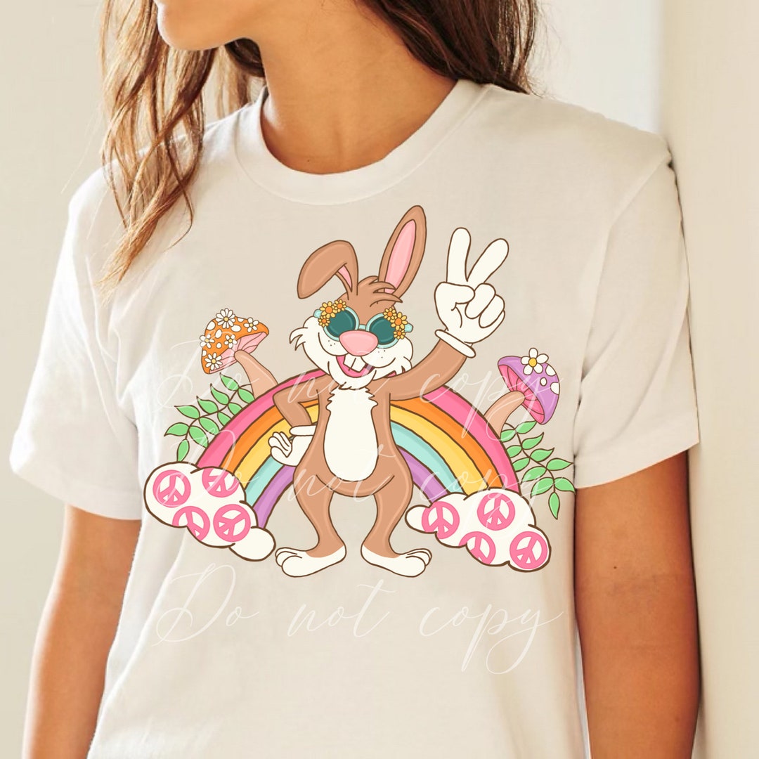 Easter Pastel Groovy Bunny PNG, Sublimation Design, Screenprint Design ...