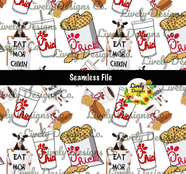 Seamless Pattern Chick-fil-a | Etsy