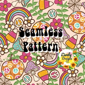 Seamless Pattern Retro Halloween