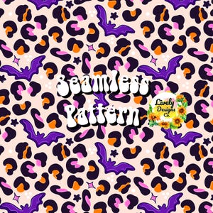 Seamless Pattern Leopard Bats