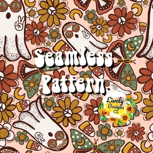 Seamless Pattern Retro Ghosts