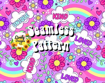 Patrón sin costuras Nube arcoíris Sé amable