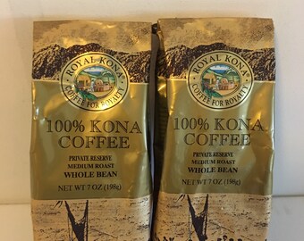 2 bags 100% royal kona coffeebean 7oz ea bb 12/2024 with free shipping