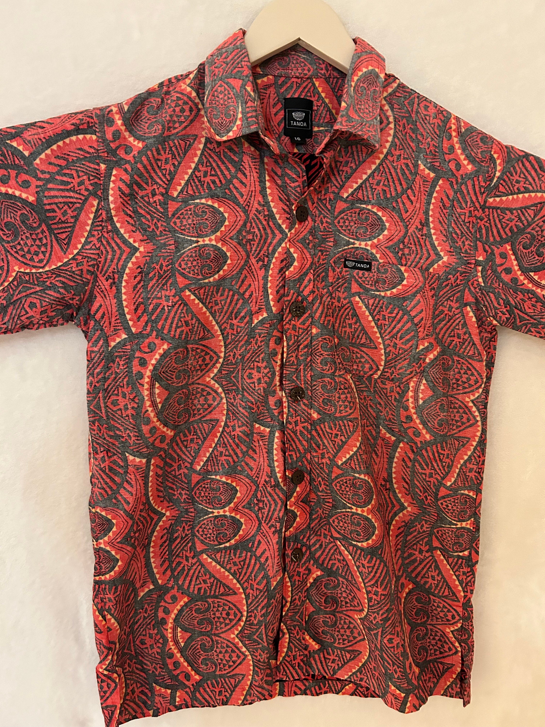 Vintage Tanoa Hawaiian Aloha Shirt Made in Hawaii 100