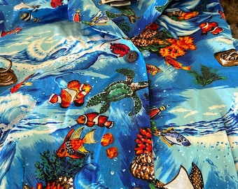 Vintage Aloha Republik Blumen Hawaiihemd Aloha Shirt: Frauen S S, USA MadeQualitätsprodukt aus Hawaii