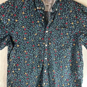 Vintage Original Penguin Aloha Shirt: Floral Print, 100% Cotton, Large