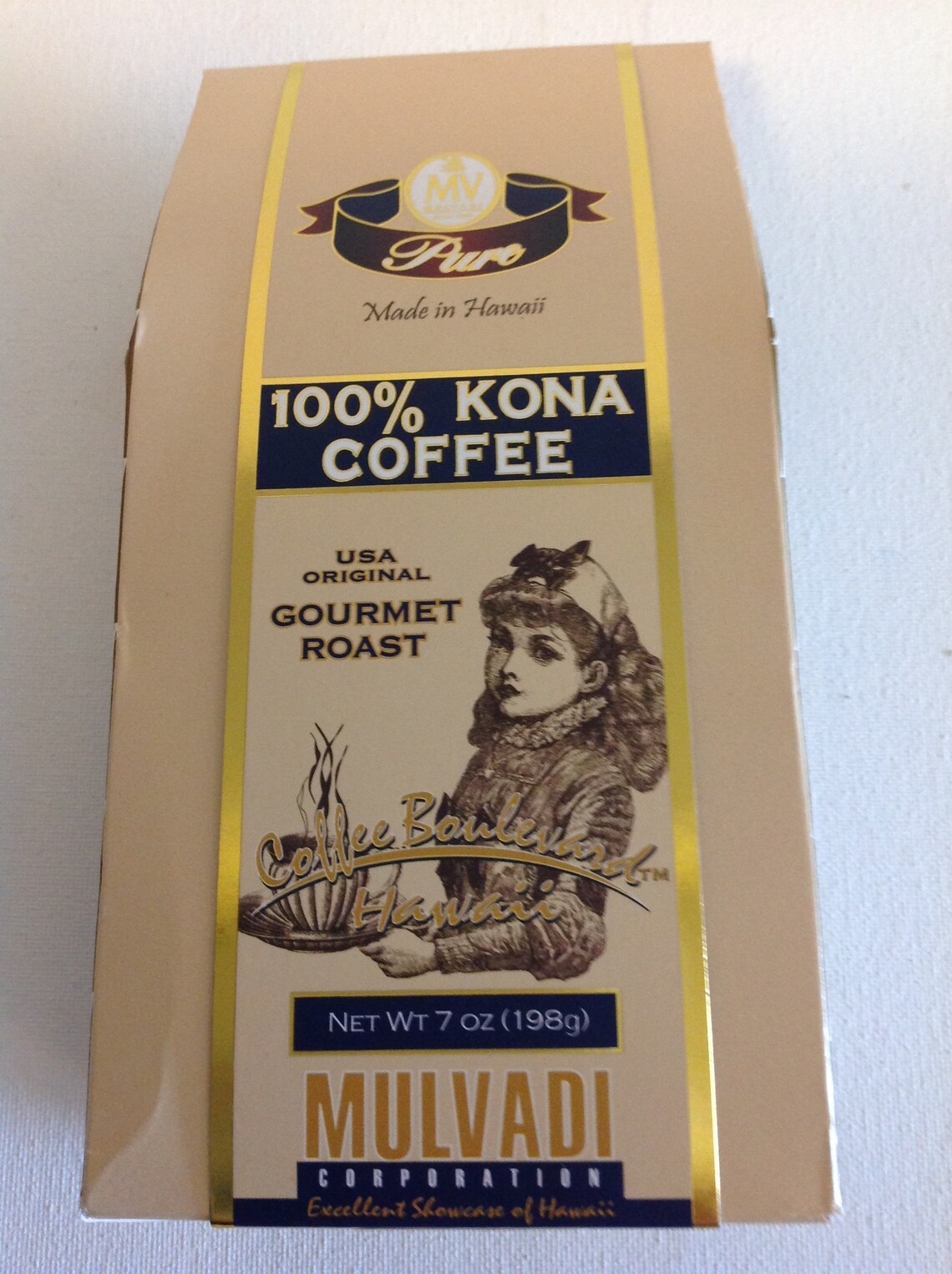 1 Box Mulvadi 100 Kona Coffee Ground Medium Dark Roast 7OZ Etsy