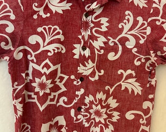 Vintage bishop hawaiian aloha shirt medium made in hawaii  100percent cotton   with free shipping