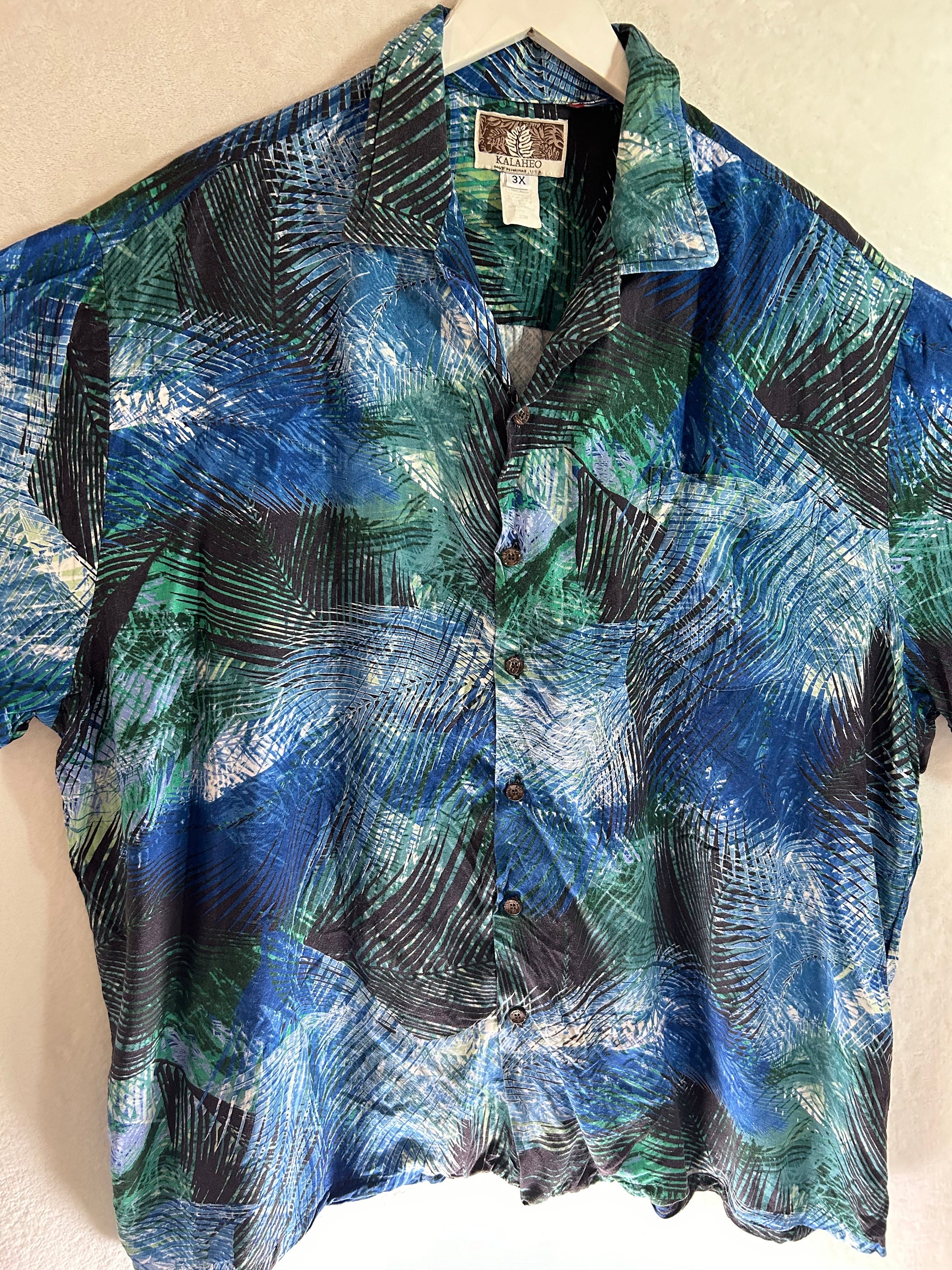Chemise Hawaïenne Kalaheo 100% Rayon – Taille XL – Fleurs Beiges Et Roses – Occasion