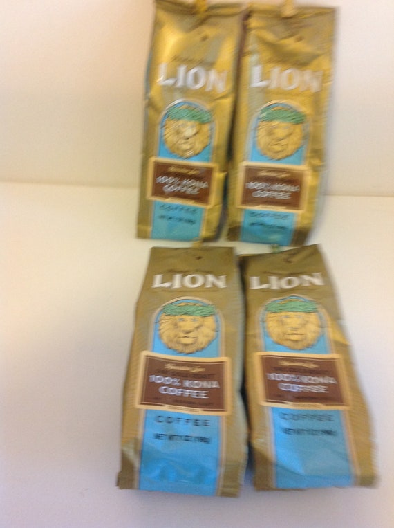 Lion 100% Kona Coffee: Medium Roast, Ground - 7oz Bag - Etsy