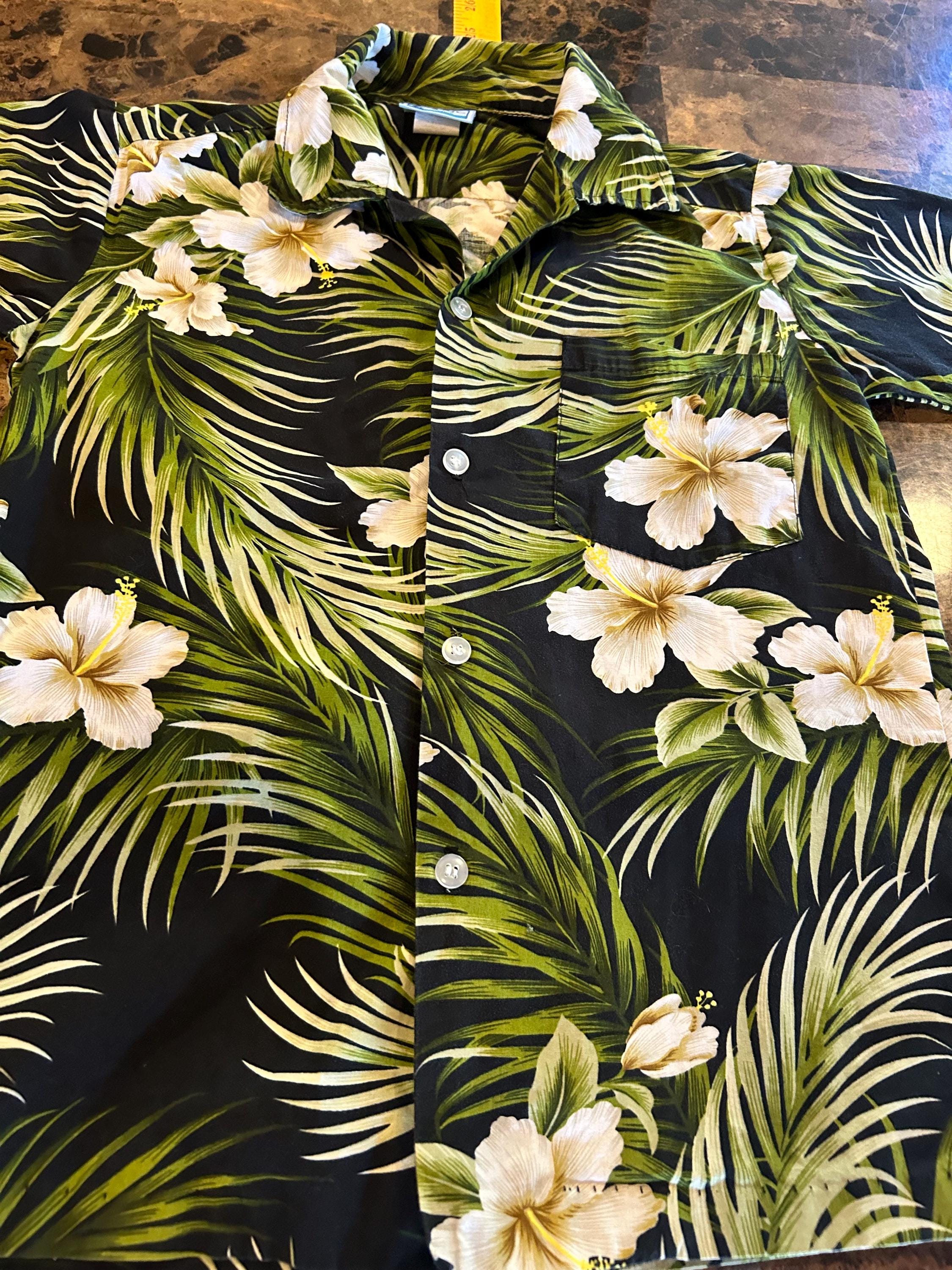 Vintage RJC Hawaiian Aloha Shirt: Kids Cotton Floral Shirt, Size