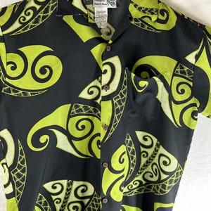 vintage Makani  Hawaiian Aloha shirt small 100% microfiber blue black mix summer vacation great value! AlohafromHawaiiUS