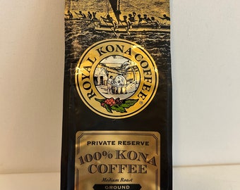 Caffè macinato Royal Kona 100 Hawaiian: tostatura media, confezione da 7 oz (scadenza 12/2026)