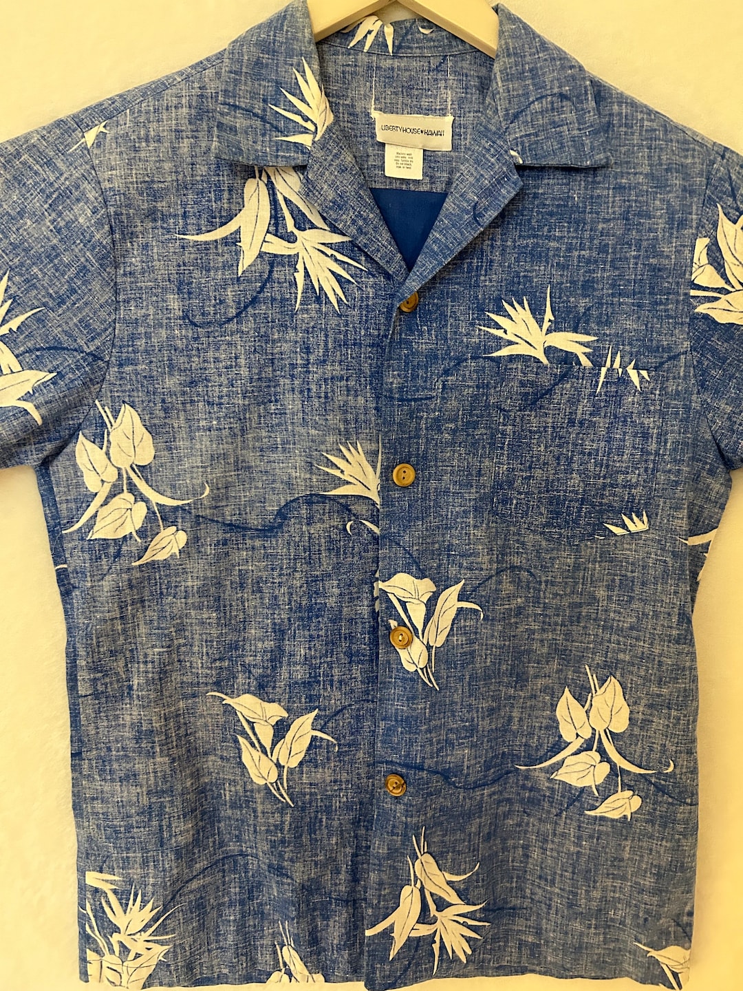 LIBERTY HOUSE / アロハシャツ/L/コットン/BLU Vintage Vintage 70s Liberty House Hawaiian Aloha Shirt: Blue