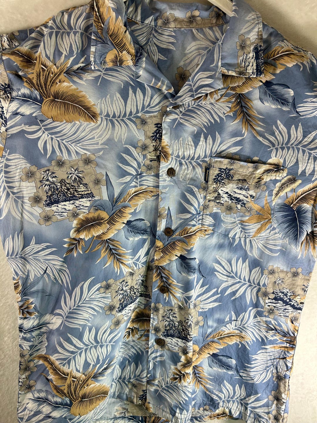 VTG FREE NATURE HAWAIIAN MADE ALOHA SHIRT COTTON TIKI ROCKABILLY HAWAII SMALL