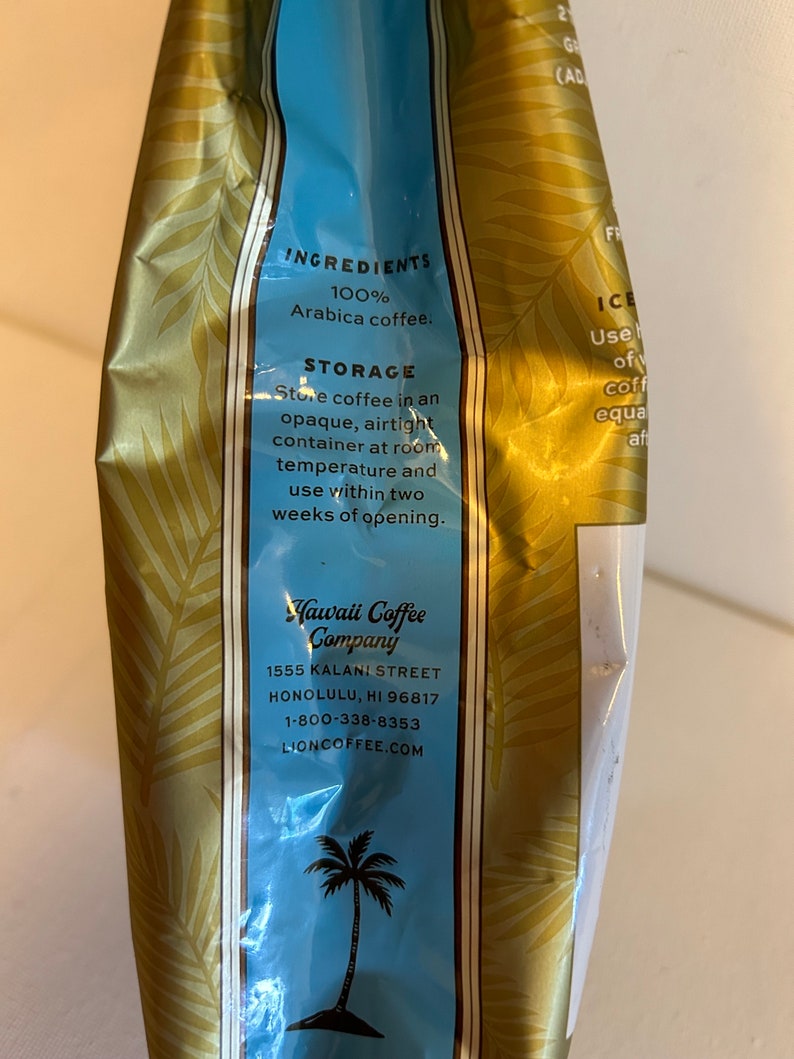 Caffè Lion 100% Kona in grani interi - Tostatura fresca hawaiana, scadenza 12/26 immagine 7