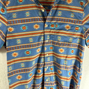 Royal Hawaiian Cotton Aloha Shirt - Geometric Print, XLarge