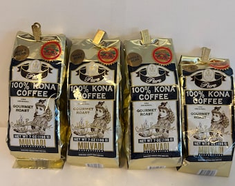 Caffè Mulvadi Kona, 100% in grani, 7 oz (4 confezioni) bb12/26