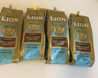 Lion 100% Kona Whole Bean Coffee - 4 Bags (BB 3/2026) - Etsy