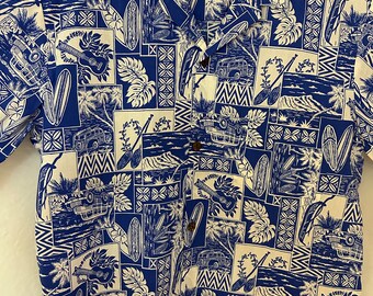 Vintage Royal Creation Hawaiian Aloha Shirt - Cotton Blend, Large