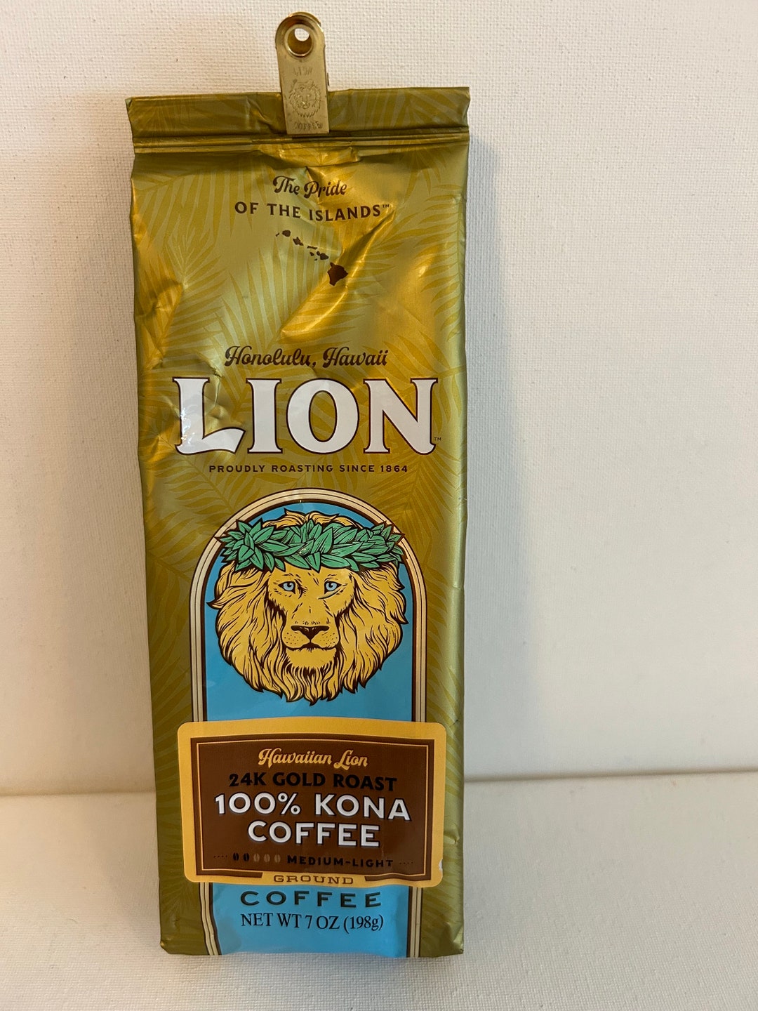 2 pack) Lion Coffee 100% Kona 24k Gold Roast Whole Bean
