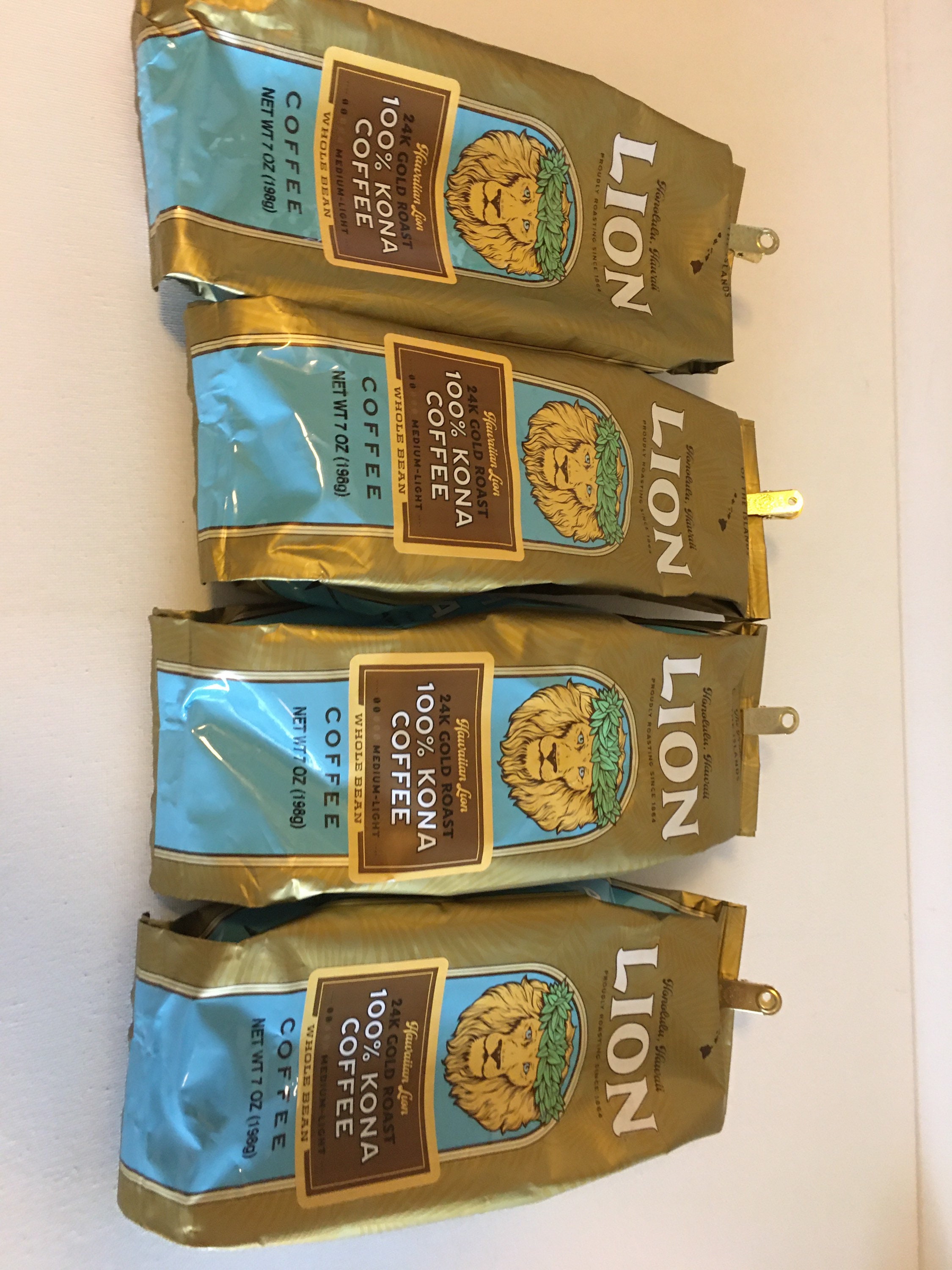 LION 100% Kona Coffee 7oz粉✖️2 Lion Coffee 24K Gold Roast, 100% Kona Hawaiian Grounds