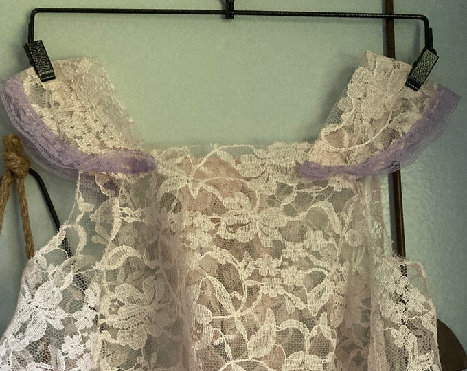 Vintage Pink and Purple Lace Baby Girl Overdress