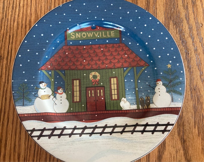 Vintage Warren Kimble “Home For the Holidays” Snowville Salad Plate