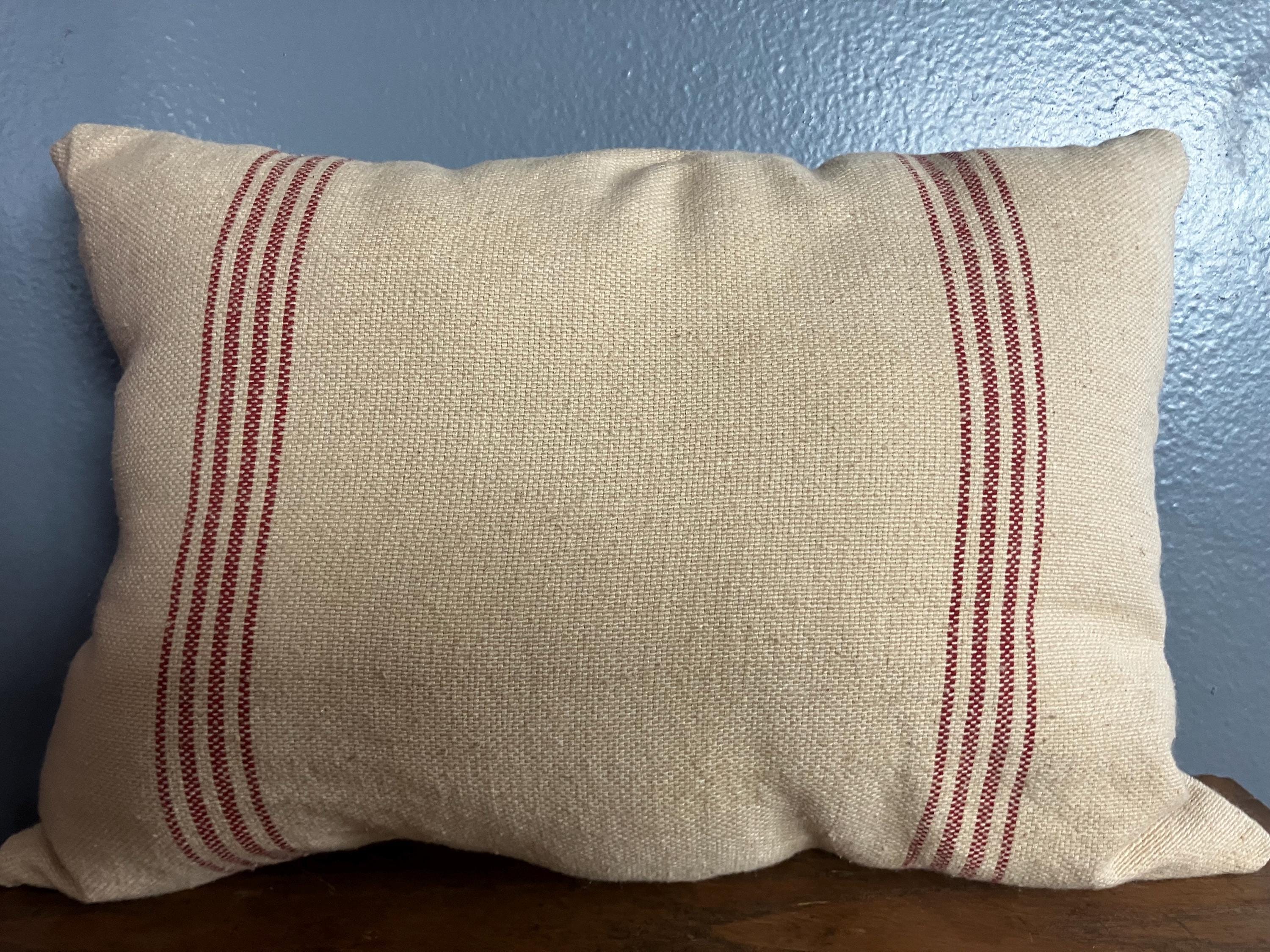 Farmhouse Grain Sack Style Throw Pillow