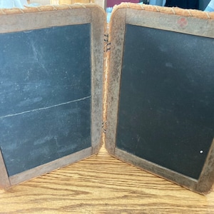 Antique Pupil’s Double-Sided Chalkboard with Wooden Frame