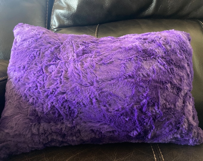 Purple Reversible Minky Throw Pillow