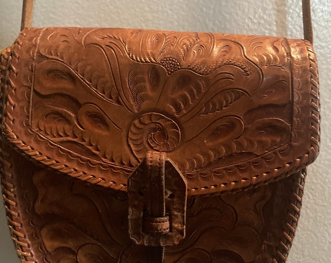Vintage Handtooled Handmade Leather Purse