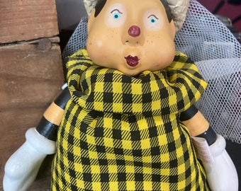 Vintage Ceramic Bumblebee Shelf Sitter Doll
