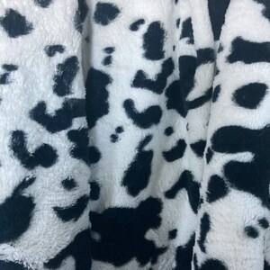 Minky Cow Prints and Black Zig-Zag Luxe Fleece Blanket