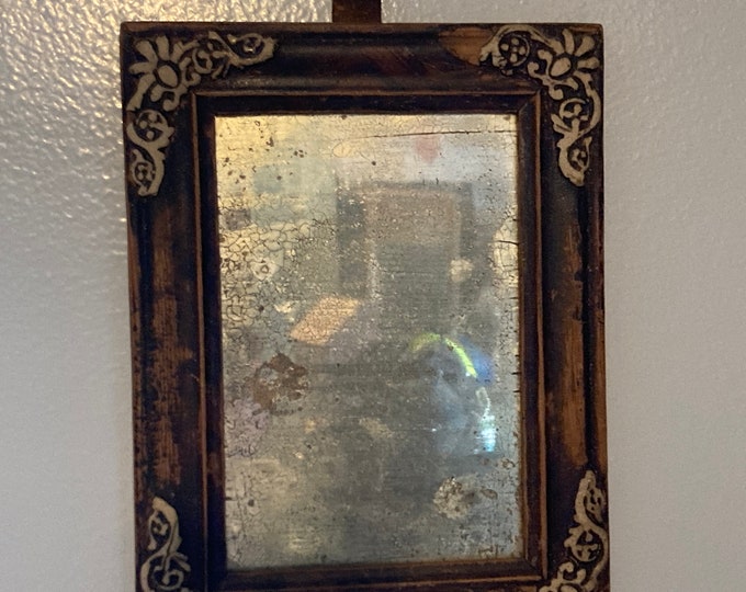 Antique Folk Art 19th Century Wall Mirror