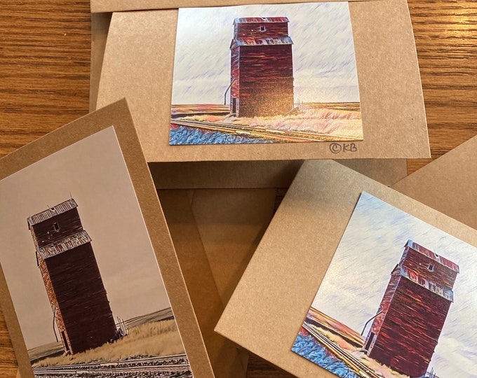 Wooden Granary Blank Greeting Cards Set