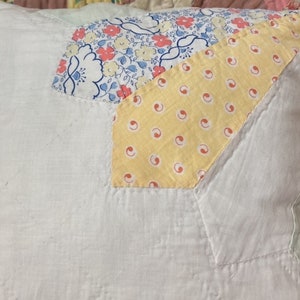 Reversible Vintage Quilt Squares Made Into Pillow