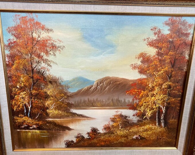 Vintage Original S. Manla Oil Painting on Canvas Framed