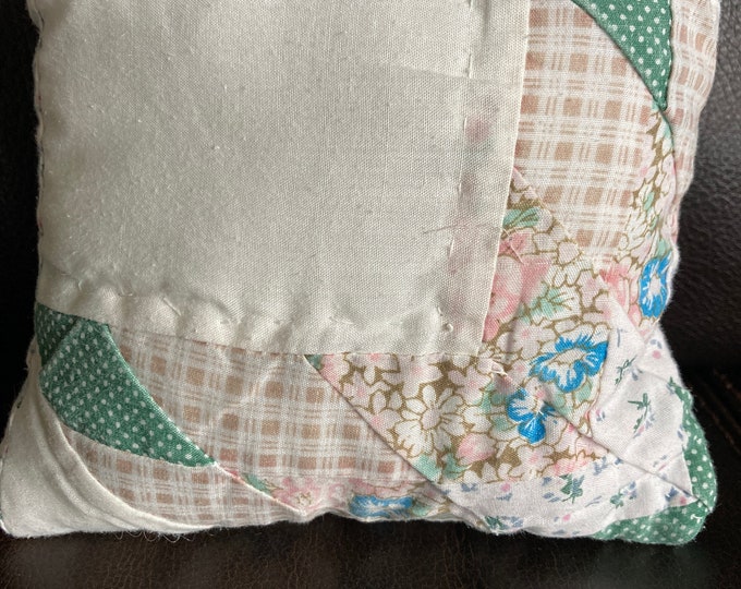 Vintage Quilt Blocks Repurposed into Pillow