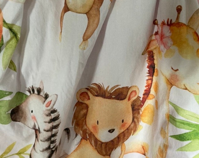 Baby Jungle Animals with Salmon Pink Minky Baby Or Toddler Blanket