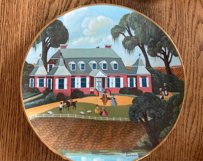 Vintage Museum Editions “Mulberry Plantation” Painting on Ridgewood China Plate